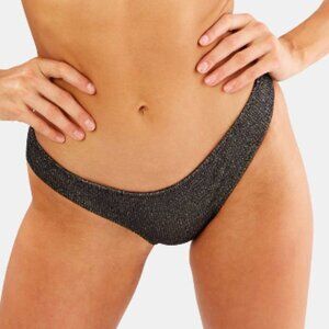 Solid & Striped Elle Bikini Bottom Metallic Rib Size Large